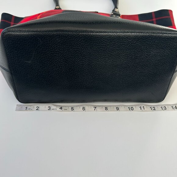 NWOT Kate Spade New York Medium Harmony Plaid Tote Bag With Black Leather Bottom - Picture 9 of 13